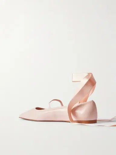 Ferragamo Carice Satin-trimmed Leather Ballet Flats | Thumbnail 3 Ferragamo Carice Satin-trimmed Leather Ballet Flats | Thumbnail 3