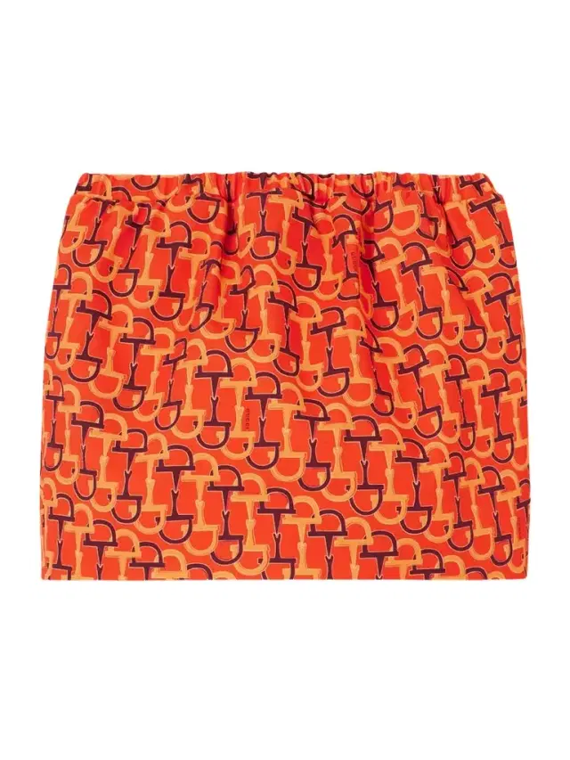 Printed Cotton-twill Mini Skirt