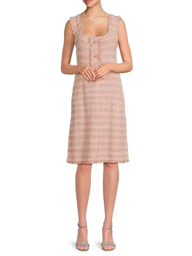 Misook Women's Tweed A-line Dress - Porcelain | Thumbnail 2 Misook Women's Tweed A-line Dress - Porcelain | Thumbnail 2
