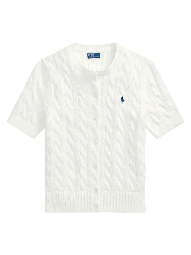 Polo Ralph Lauren Women's Cable-Knit Short-Sleeve Cardigan - White
