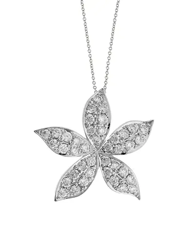 Ileana Makri Women's Blossom Waterfall Flower 18K White Gold & 0.10 TCW Diamond Pendant Necklace - White Gold | Thumbnail 1 Ileana Makri Women's Blossom Waterfall Flower 18K White Gold & 0.10 TCW Diamond Pendant Necklace - White Gold | Thumbnail 1