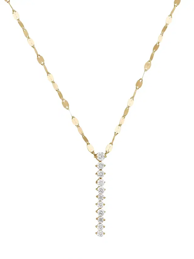 Women's Mini Flawless 14K Yellow Gold & 0.28 TCW Diamond Lariat Necklace - Yellow Gold