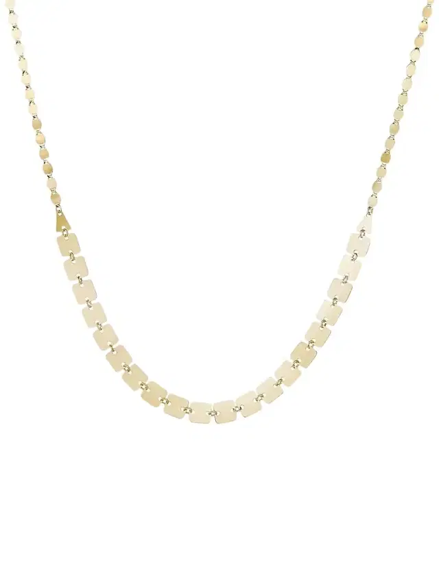 Women's Laser Square 14K Yellow Gold Necklace - Yellow Gold