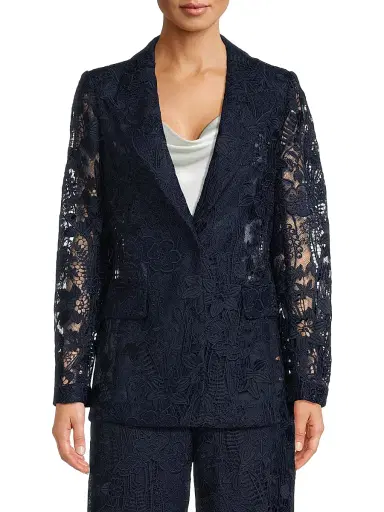Ungaro Women's Arya Lace Blazer - Navy | Thumbnail 3