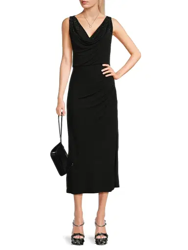 Ungaro Women's Mace Embellished Jersey Midi-Dress - Black | Thumbnail 2