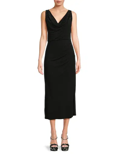 Ungaro Women's Mace Embellished Jersey Midi-Dress - Black | Thumbnail 3
