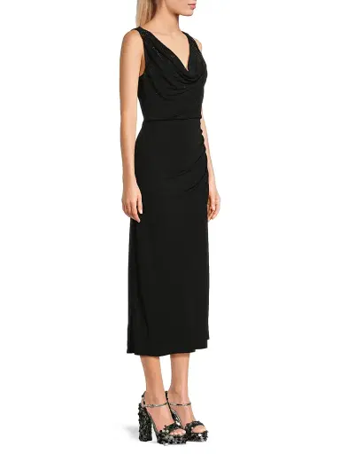 Ungaro Women's Mace Embellished Jersey Midi-Dress - Black | Thumbnail 4