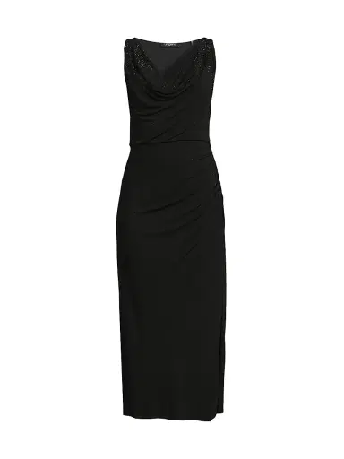 Ungaro Women's Mace Embellished Jersey Midi-Dress - Black | Thumbnail 1
