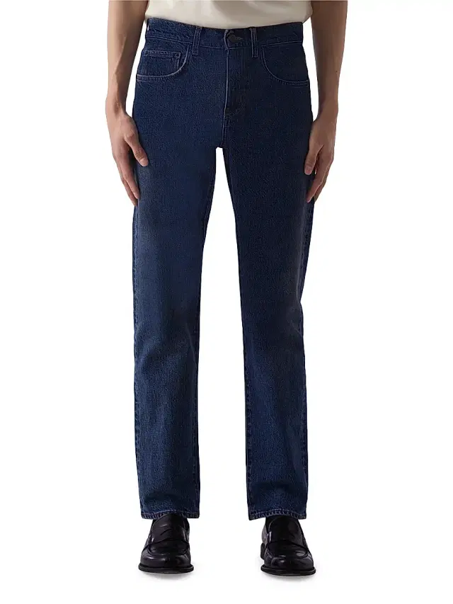 BLK DNM Men's Stretch-Denim Mid-Rise Straight-Leg Jeans - Clean Blue