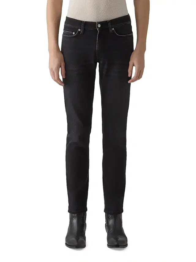 Men's Stretch-Denim Mid-Rise Slim-Fit Jeans - Subtle Black - Size 38