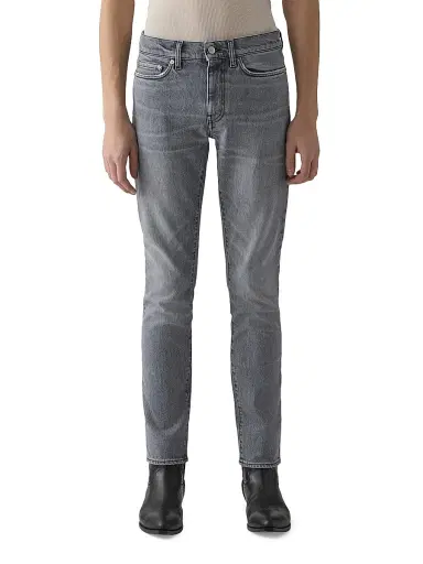 BLK DNM Men's Washed Stretch-Denim Mid-Rise Slim-Fit Jeans - Stone Grey - Size 40 | Thumbnail 1