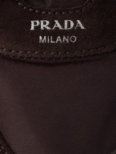 Prada Women's Collapse Re-Nylon and Suede Mules | Thumbnail 4