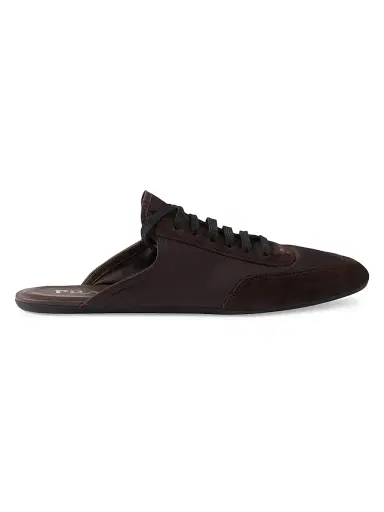 Prada Women's Collapse Re-Nylon and Suede Mules | Thumbnail 1