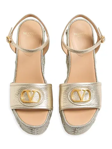 Valentino Garavani Women's VLogo Signature Wedge Sandals 120MM - Rose Cannelle | Thumbnail 12