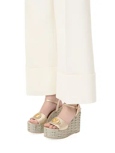 Valentino Garavani Women's VLogo Signature Wedge Sandals 120MM - Rose Cannelle | Thumbnail 13