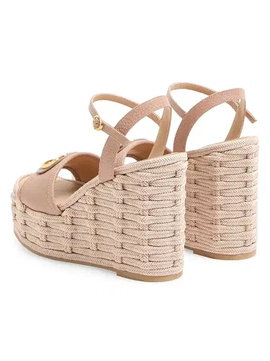 Valentino Garavani Women's VLogo Signature Wedge Sandals 120MM - Rose Cannelle | Thumbnail 3