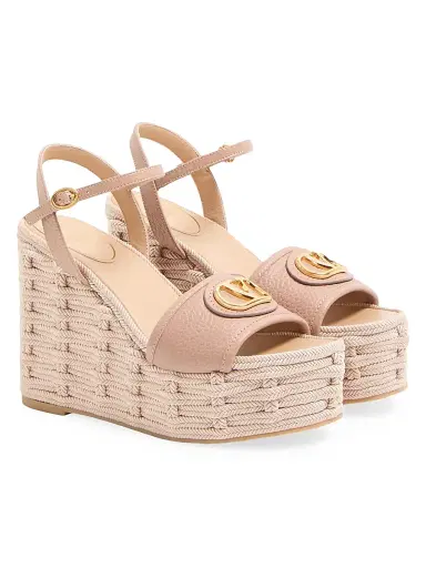 Valentino Garavani Women's VLogo Signature Wedge Sandals 120MM - Rose Cannelle | Thumbnail 4