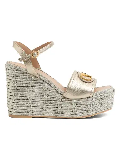 Valentino Garavani Women's VLogo Signature Wedge Sandals 120MM - Rose Cannelle | Thumbnail 7