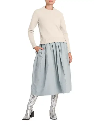 Jil Sander Women's Wool Crewneck Sweater - Natural - Size 0 | Thumbnail 2 Jil Sander Women's Wool Crewneck Sweater - Natural - Size 0 | Thumbnail 2