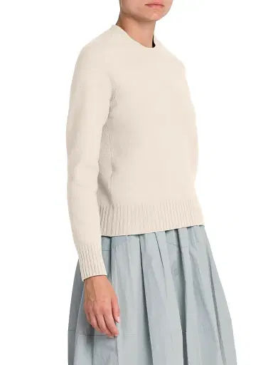 Jil Sander Women's Wool Crewneck Sweater - Natural - Size 0 | Thumbnail 4 Jil Sander Women's Wool Crewneck Sweater - Natural - Size 0 | Thumbnail 4
