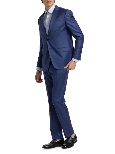 Emporio Armani Men's Virgin Wool Suit - High Blue - Size 40 | Thumbnail 4 Emporio Armani Men's Virgin Wool Suit - High Blue - Size 40 | Thumbnail 4