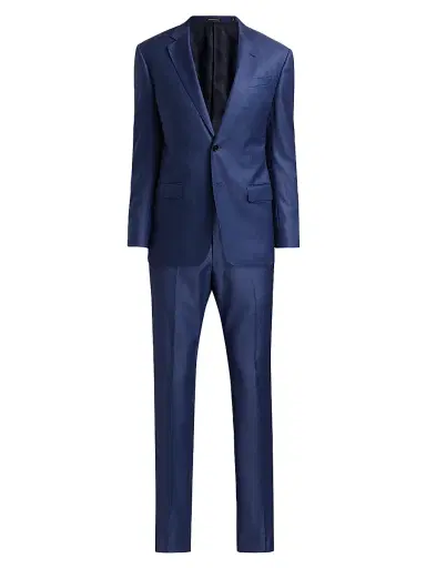 Emporio Armani Men's Virgin Wool Suit - High Blue - Size 40 | Thumbnail 1 Emporio Armani Men's Virgin Wool Suit - High Blue - Size 40 | Thumbnail 1
