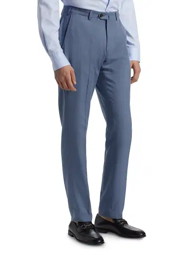 Emporio Armani Men's Crease-Front Trousers - Blue - Size 34 | Thumbnail 4