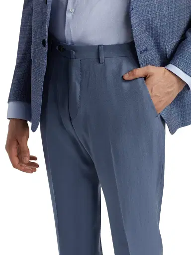 Emporio Armani Men's Crease-Front Trousers - Blue - Size 34 | Thumbnail 6
