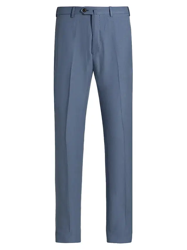 Emporio Armani Men's Crease-Front Trousers - Blue - Size 34