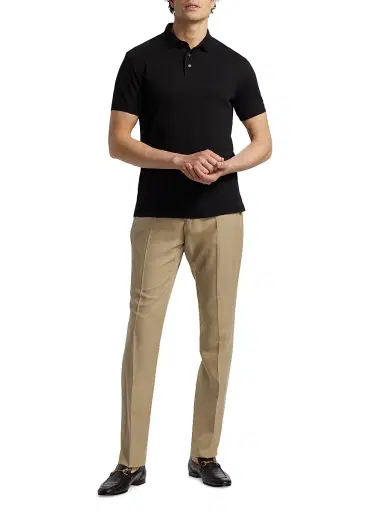 Emporio Armani Men's Crease-Front Trousers - Dark Tan - Size 38 | Thumbnail 2