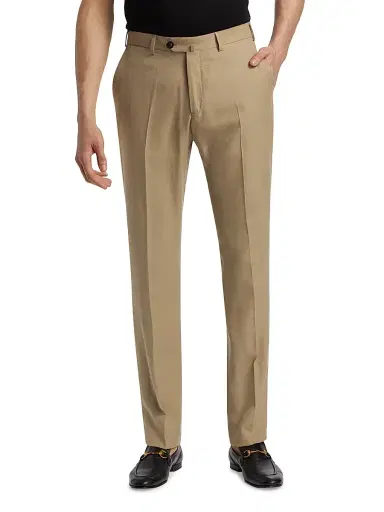Emporio Armani Men's Crease-Front Trousers - Dark Tan - Size 38 | Thumbnail 3