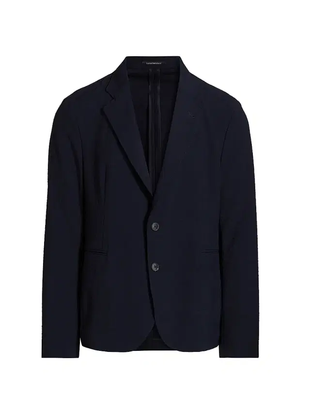 Emporio Armani Men's Soft Seersucker Blazer - Navy