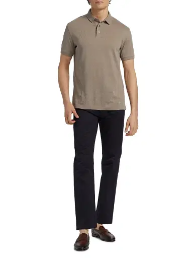 Emporio Armani Men's Chevron Cotton Jersey Polo Shirt | Thumbnail 2 Emporio Armani Men's Chevron Cotton Jersey Polo Shirt | Thumbnail 2