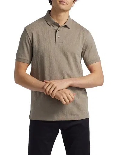 Emporio Armani Men's Chevron Cotton Jersey Polo Shirt | Thumbnail 3 Emporio Armani Men's Chevron Cotton Jersey Polo Shirt | Thumbnail 3