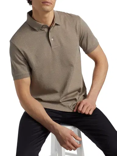 Emporio Armani Men's Chevron Cotton Jersey Polo Shirt | Thumbnail 6 Emporio Armani Men's Chevron Cotton Jersey Polo Shirt | Thumbnail 6
