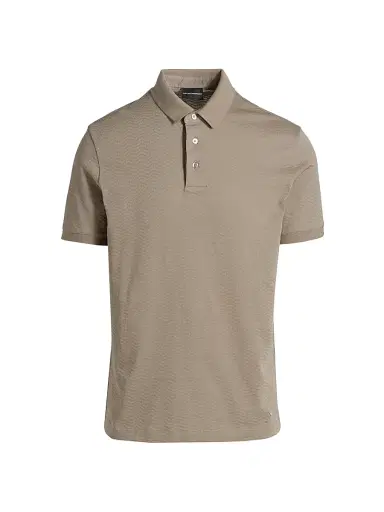 Emporio Armani Men's Chevron Cotton Jersey Polo Shirt | Thumbnail 1 Emporio Armani Men's Chevron Cotton Jersey Polo Shirt | Thumbnail 1