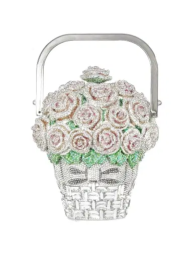 Judith Leiber Couture Women's Basket Of Roses Crystal Clutch-On-Chain - Silver Multi | Thumbnail 1 Judith Leiber Couture Women's Basket Of Roses Crystal Clutch-On-Chain - Silver Multi | Thumbnail 1