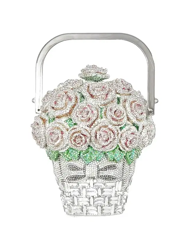 Judith Leiber Couture Women's Basket Of Roses Crystal Clutch-On-Chain - Silver Multi