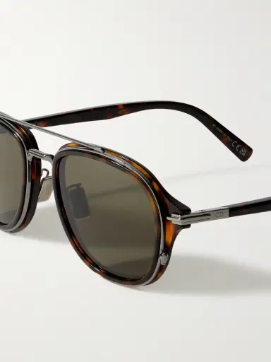 DIOR Eyewear DiorBlacksuit A4U Aviator-Style Tortoiseshell Acetate and Silver-Tone Sunglasses - Men | Thumbnail 3 DIOR Eyewear DiorBlacksuit A4U Aviator-Style Tortoiseshell Acetate and Silver-Tone Sunglasses - Men | Thumbnail 3