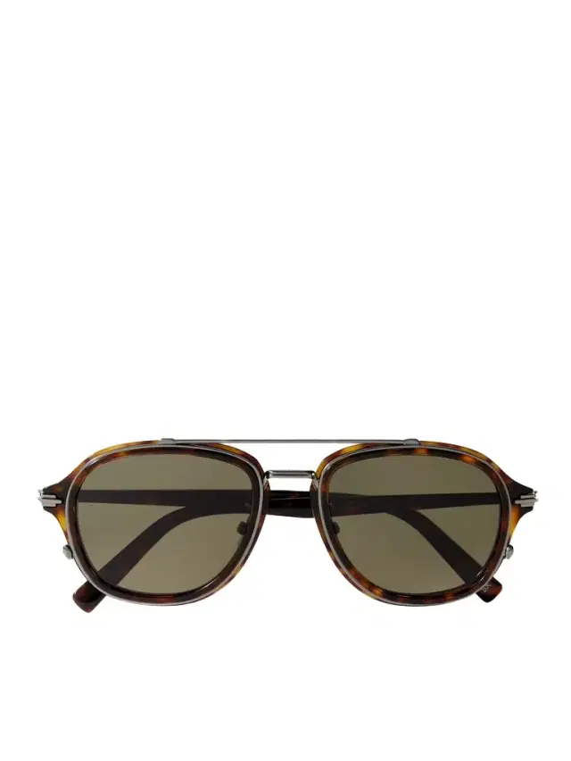 DIOR Eyewear DiorBlacksuit A4U Aviator-Style Tortoiseshell Acetate and Silver-Tone Sunglasses - Men