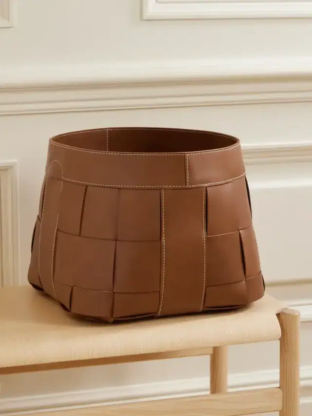 Ralph Lauren Home Hailey Small Woven Leather Basket