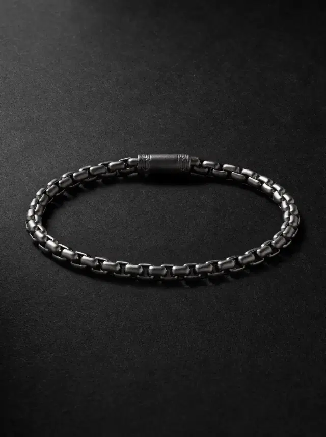John Hardy Rhodium-Plated Box Chain Bracelet - Men