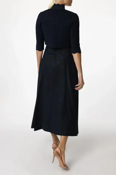 Lela Rose Scallop Knit Bolero - Navy | Thumbnail 4