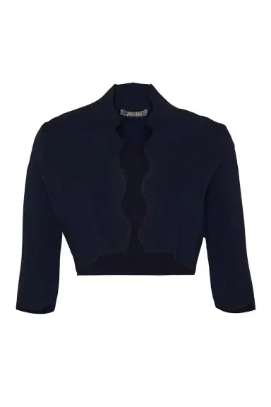 Lela Rose Scallop Knit Bolero - Navy | Thumbnail 1