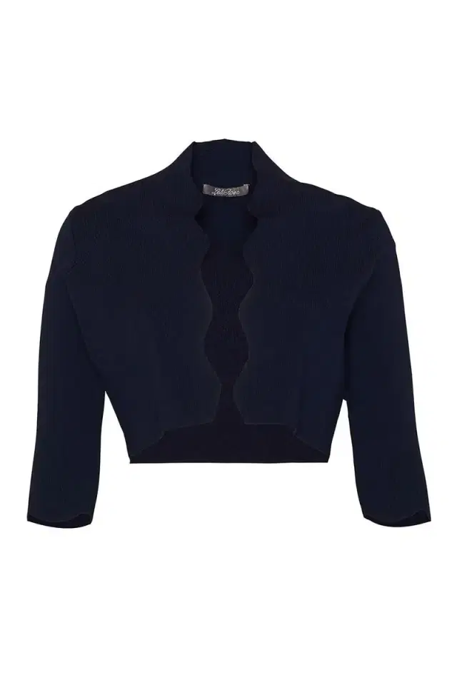 Lela Rose Scallop Knit Bolero - Navy