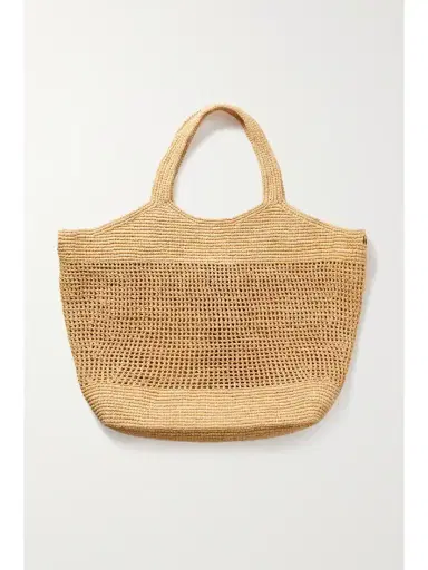 Saint Laurent Icare Maxi Leather-trimmed Raffia Tote | Thumbnail 3