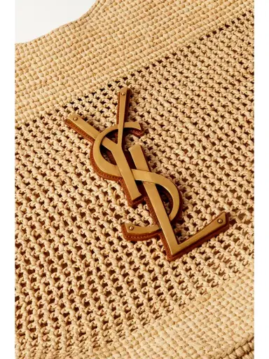 Saint Laurent Icare Maxi Leather-trimmed Raffia Tote | Thumbnail 4