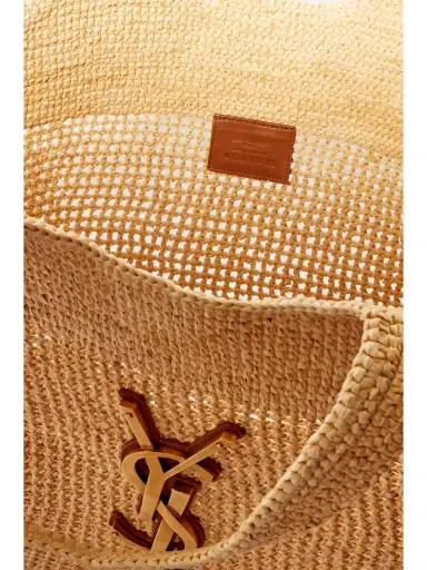Saint Laurent Icare Maxi Leather-trimmed Raffia Tote | Thumbnail 5