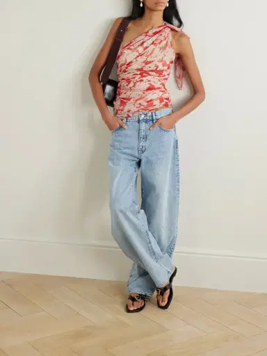 Victoria Beckham One-shoulder Draped Floral-print Silk-georgette Top | Thumbnail 2 Victoria Beckham One-shoulder Draped Floral-print Silk-georgette Top | Thumbnail 2