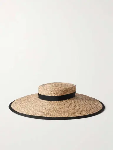Gigi Burris Claiborne Grosgrain-trimmed Straw Sunhat | Thumbnail 3
